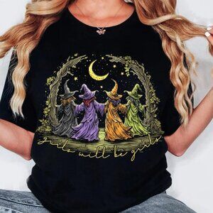 Retro Halloween Girls Will Be Girls Witch Tee